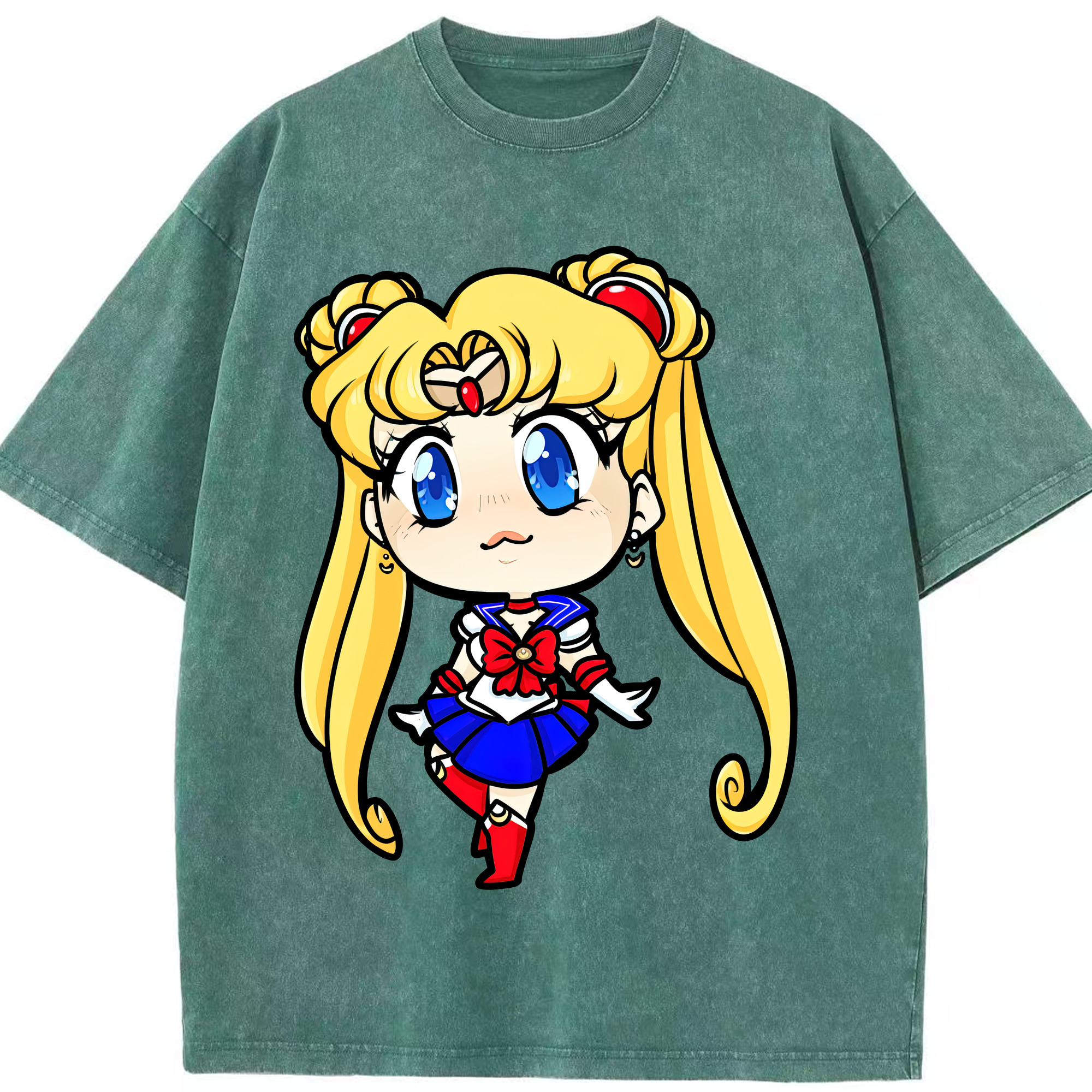 （画像用） 美少女戦士セーラームーン 月野 うさぎ つきの うさぎ Sailor Moon Tsukino Usagi 綿100% ヴィンテージ風 半袖Tシャツ（フロントプリント）
